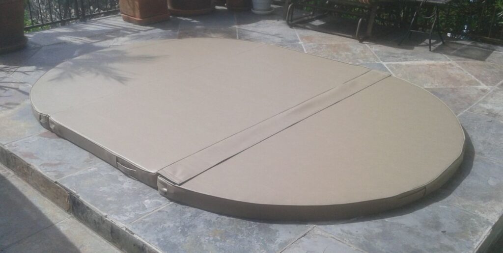 Free-Form In-Ground Oval Spa Cover — Adobe