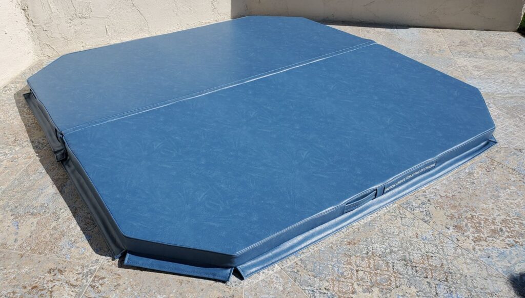 Heavy Duty In-Ground Square Spa Cover with Cut Corners — Navy